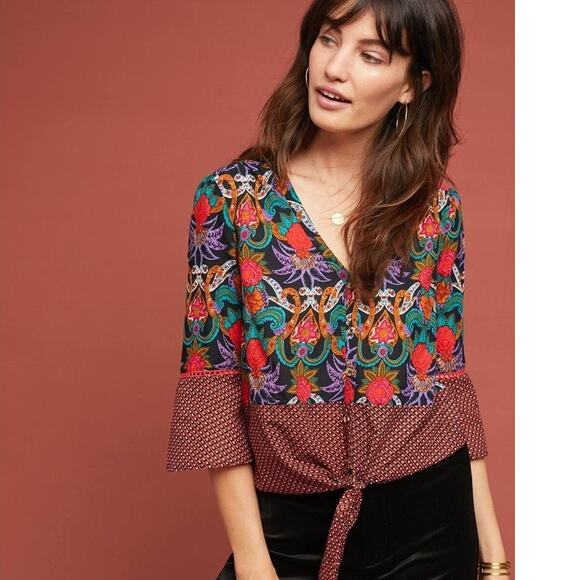 MAEVE Anthropologie Carter Floral Top, Size 6 - Picture 4 of 13